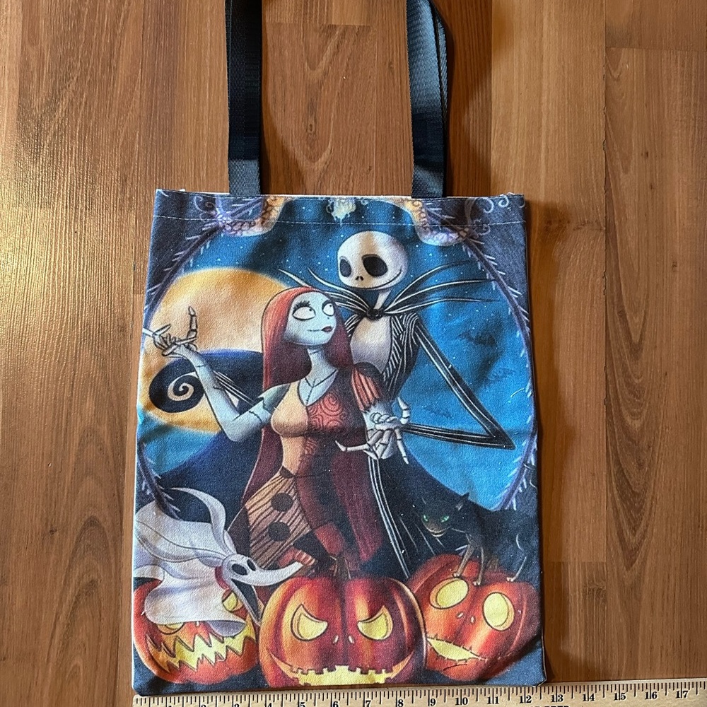 ๐ NWT Nightmare Before Christmas, Jack and Sally canvas tote Halloween ๐ - Picture 6 of 7